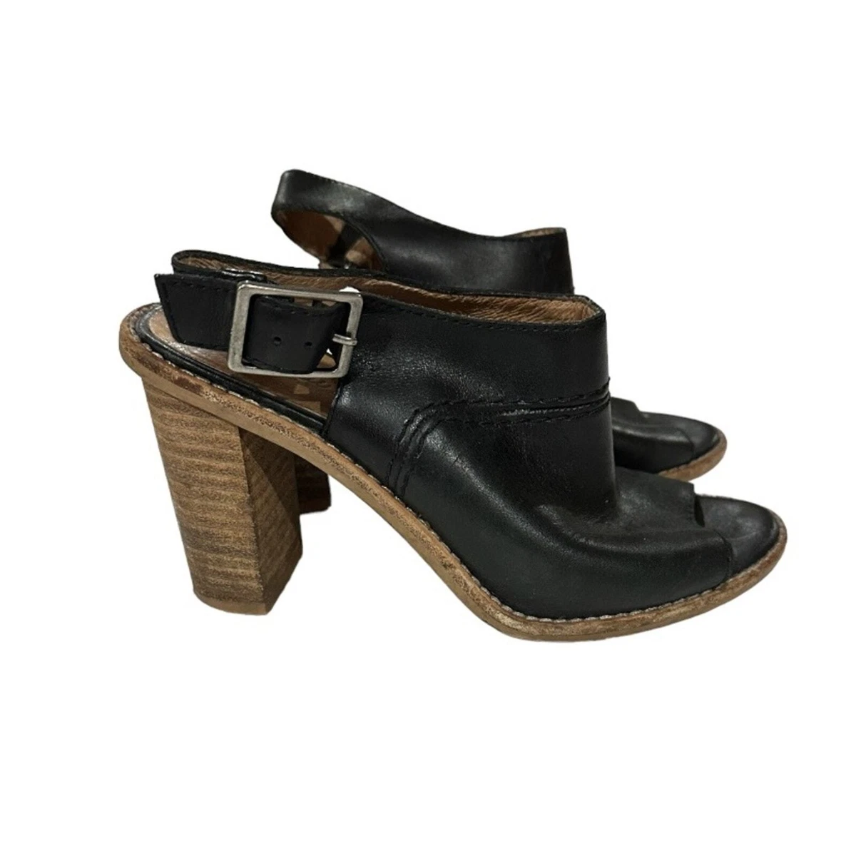Madewell Ava Peep-Toe Leather Slip-On Shoes - Casual Comfort With Crossed Straps, 3/8 Inch Heel