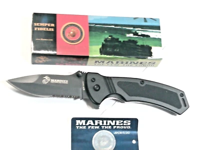 Cuchillo Carpeta Batallón USMC Marines Semper Fi con Abierto Asistido 004 Foto 1 de 4