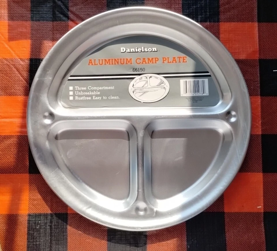 NOS Danielson Lightweight 3 Compartment 12" Aluminum Plate Camping Mess Kit - Image 1 of 1