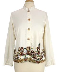 Citron Santa Monica Button Shirt Size S Asian Inspired Back Pleat - Picture 1 of 16