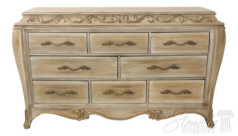 F59623EC: PULASKI Italian Style Painted Decorated Dresser Cover