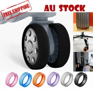 8x Luggage Wheel Silicone Covers Protection Cover Extend Suitcase Lifespan AU - Picture 1 of 11