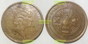 Isle of Man 2 Pence 1988-1995 Celtic Cross 26mm bronze 1pcs - Picture 1 of 1