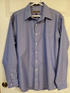 ROBERTO VILLINI Travel collection blue long sleeve button down shirt 15.5 34-35 - Picture 1 of 7