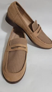 JustFab Eleanora classic loafer Tan/beige Womens Loafers Size 8.5 Slip On Shoes - Picture 1 of 9