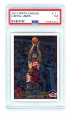 2003-04 Topps Chrome LEBRON JAMES #111 Rookie RC PSA 7 NM Near Mint