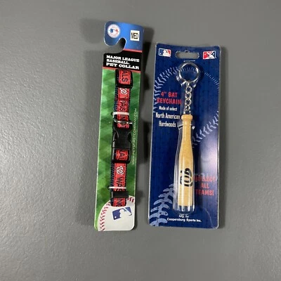 Washington Nationals Medium Collar Cat Dog and 4 In. Keychain MLB Baseball Lot - Image 1 of 4