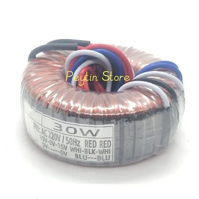 1)30W Input 220V Output 15V-0-15V 5V Audio Amplifier Power Toroidal Transformer - Image 1 of 3