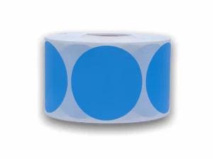 Etiquetas redondas azules térmicas directas Zebra/Rollo 1,75" núcleo 1 RL de 800  - Imagen 1 de 3