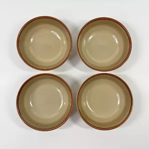 4 MIKASA Country Cabin BEN SEIBEL Potters Art Cereal Bowls PF 852 Vtg PF852 6.5" - Picture 1 of 5