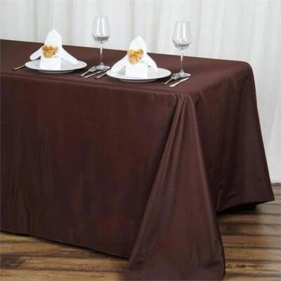 12 pcs 90"x132" Polyester Tablecloths Wedding Party Table Linens Events Home - Image 1 of 3