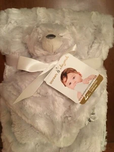 Blanket Beyond Baby Security Blanket & Bear Set Oyster Gray Faux Fur Soft Silky - Picture 1 of 6