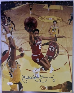 Julius Erving Dr. J signed Philadelphia 76ers 11x14 photo JSA - Picture 1 of 3