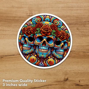 Pegatina holográfica de vinilo premium Bertha Garcia banda muerta cráneos Grateful Jerry - Imagen 1 de 2