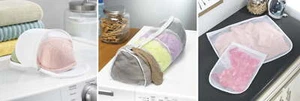 Zippered Mesh Wash Bags - White - Set of 4 - Picture 1 of 5
