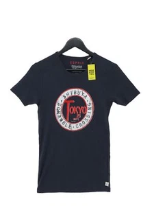 Camiseta básica Esprit para hombre S azul gráfico 100 % algodón - Imagen 1 de 5
