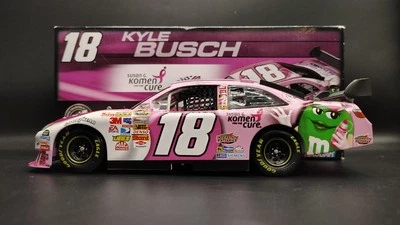 2008 Kyle Busch #18 M&M's Pink Susan G Komen 1/24 Toyota Camry COT NASCAR SIGNED - Image 1 of 4