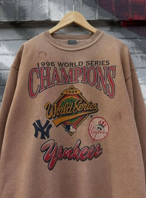 纽约洋基队 MLB 棒球 90 年代沙质运动衫冠军衬衫 RM2115 — 第 1/1 张图片