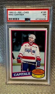 1984 OPC #195 MIKE GARTNER RC HOF PSA 7 NEAR MINT TREMENDOUS FOCUS & PRINT - Picture 1 of 2