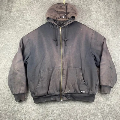 Walls Workwear Mens XL Black Insulated Quilted Lined Hooded Full Zip Jacket - Image 1 of 4