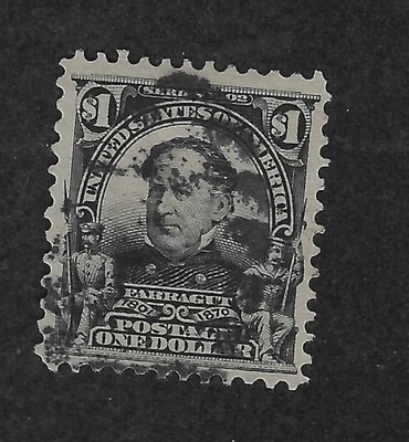 US Scott # 311, black, Faragut, 1903, VF+, scv.$215 - Image 1 of 2