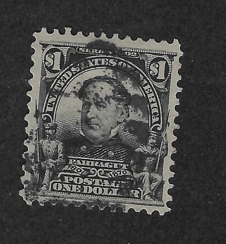 US Scott # 311, black, Faragut, 1903, VF+, scv.$215 - Image 1 of 2