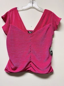 Jolie And Joy Crop Top Women’s 1X Hot Pink Ruching NWT Sexy Club Summer - Picture 1 of 8