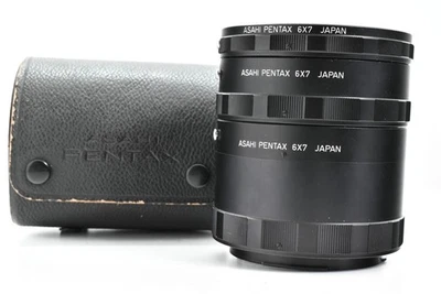 [MINT in Case] Asahi Pentax 6x7 67 II Auto Extension Tube Ring 1 2 3 Set JAPAN # - Image 1 of 4