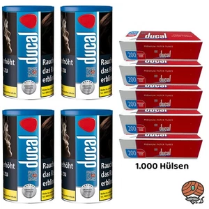 Ducal Blue/Blau Zigarettentabak Dose 4x 168g, 1000 Ducal Hülsen - Bild 1 von 3