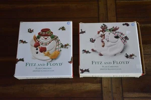 2 Fitz and Floyd Toyland Canapé Plate Decorative Christmas 8” WITH open BOX - Picture 1 of 2
