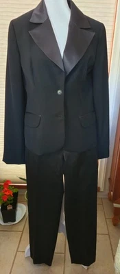 Perfecto para las vacaciones! Precioso traje pantalón mujer negro y satinado talla 4 Foto 1 de 3