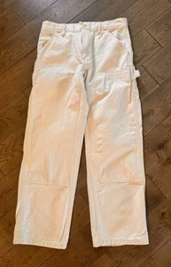 Vintage Carhartt White Red Stitching Double Knee Vintage USA No Tag 30-32”x28” - Picture 1 of 19