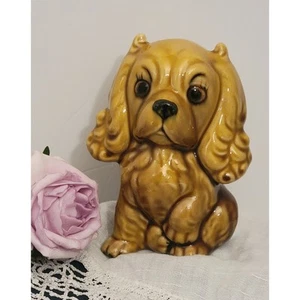 "Estatuilla de cerámica Cocker Spaniel marrón cachorro perro 5"" de alto decoración vintage para mascotas" - Imagen 1 de 24