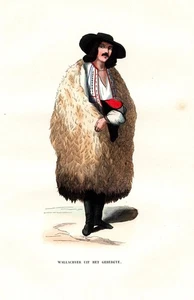 Valahia Wallachei Romania Rumänien costume Tracht Holzschnitt woodcut 1840. - Picture 1 of 1