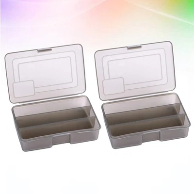 Contenitore in plastica trasparente per attrezzi da pesca portatile da 2 griglie - Immagine 1 di 4