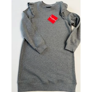 Hanna Andersson Girls Sweatshirt Dress Charcoal Gray Long Sleeve Size 8 NWT - Picture 1 of 6