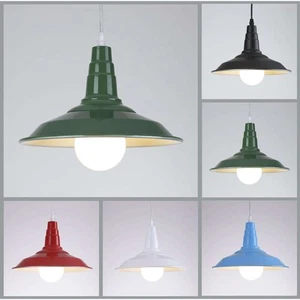 Nueva luz colgante vintage industrial de pantalla de metal tipo loft, negra, azul, verde, roja, blanca - Imagen 1 de 21
