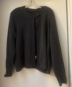 Eileen Fisher Knit Jacket Full Zip & Zippered Pockets Silk Cotton Steel Grey 2X - Picture 1 of 19