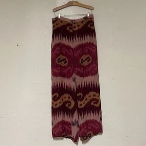 Ralph Lauren Collection Purple Label Elaine Ikat-Print Silk Pants Sheer Size 12 - Picture 1 of 11