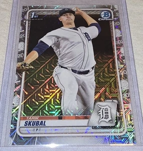 2020 Bowman Chrome 1st TARIK SKUBAL Mega Box MOJO REFRACTOR Card #BCP-108 Tigers - Picture 1 of 10