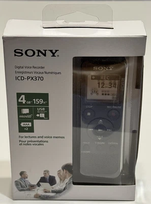 Sony PX Series ICD-PX370 4GB Mono Digital Voice Recorder - New - Open Box - Image 1 of 2