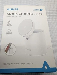 ANKER 623 MagGo 2-in-1 Magnetic Wireless Charger & Mount (White) - Picture 1 of 5