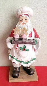 Santa Baking Gingerbread Cupcakes Statue Christmas Decor,missing One Muffin.  - Picture 1 of 6