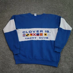 Vintage Clover Is Yacht Club Sweater Mens Large Nautical Tultex USA 90s - Picture 1 of 11