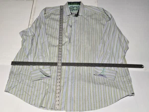 Robert Graham Long Sleeve Shirt 3XL Blue White Stripes Flip Cuff - Picture 1 of 24