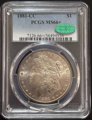1881 CC Morgan Silver Dollar PCGS MS-66+ CAC! CAC - Image 1 of 4