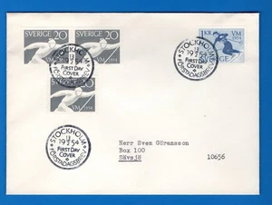 STAMPS SWEDEN- World Skiing Championship ,set of 2 + 2,FDC 1954- # - Picture 1 of 1