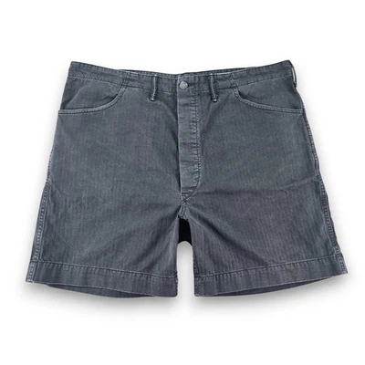 Curto masculino RRL Ralph Lauren Supply Co EUA pano de campo militar 38 cinza botão mosca - Imagem 1 de 4