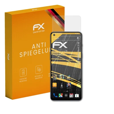 atFoliX 3x Displayfolie für OnePlus Nord 2 5G Schutzfolie matt&stoßfest Folie - Bild 1 von 4