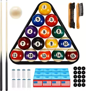 42 Pcs Pool Table Billiards Accessories Kit Pool Billiard Ball Set for Kids Incl - Picture 1 of 12